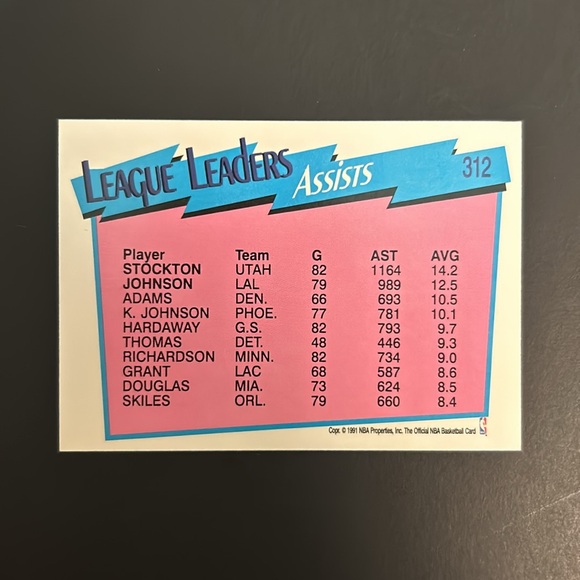 🏀3/$10. Bundle & Save. 1991 NBA Hoops. Card # 312 - Picture 2 of 2